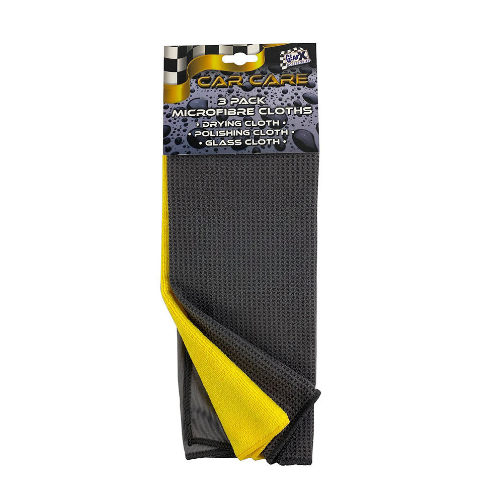 New GEAR-X Microfibre - Drying, Polishing and Glass Cloths 3 Pack Set GXCLOTH3PK