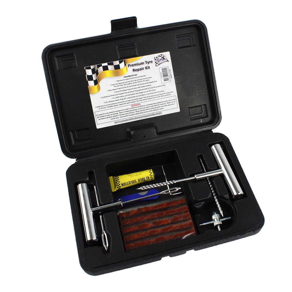 GEAR-X Premium Wheel Tyre Repair Kit Include Rubber cement, Knife etc. GXPRTRK