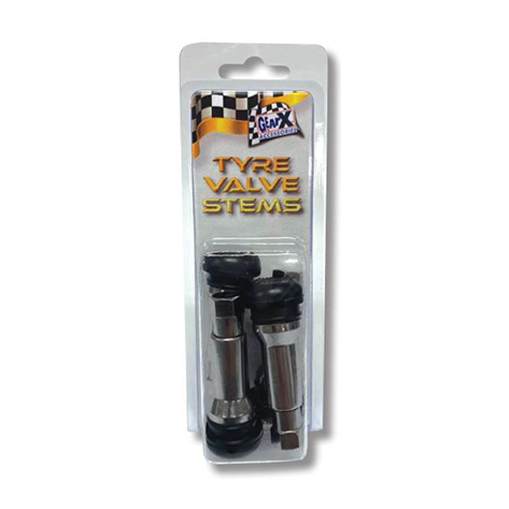 GEAR-X Chrome Snap-In Wheel Tyre Schroeder Valve Stem & Cap Suit TR413 GXTR413AC