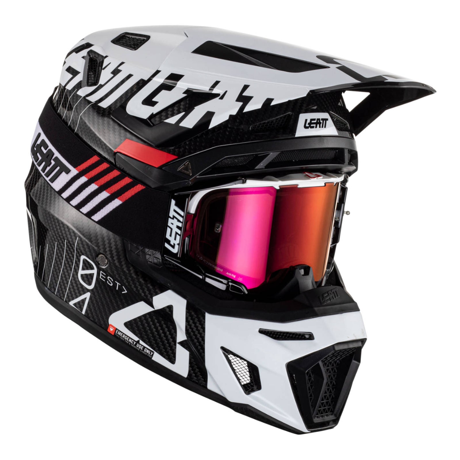New LEATT 9.5 Helmet Kit - Carbon/ White (XS) #LE1023010200