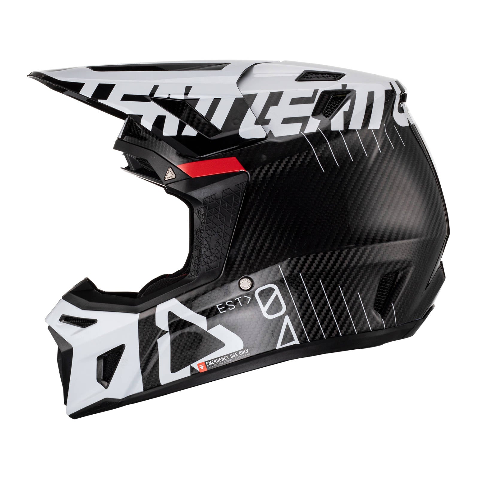 New LEATT 9.5 Helmet Kit - Carbon/ White (M) #LE1023010202