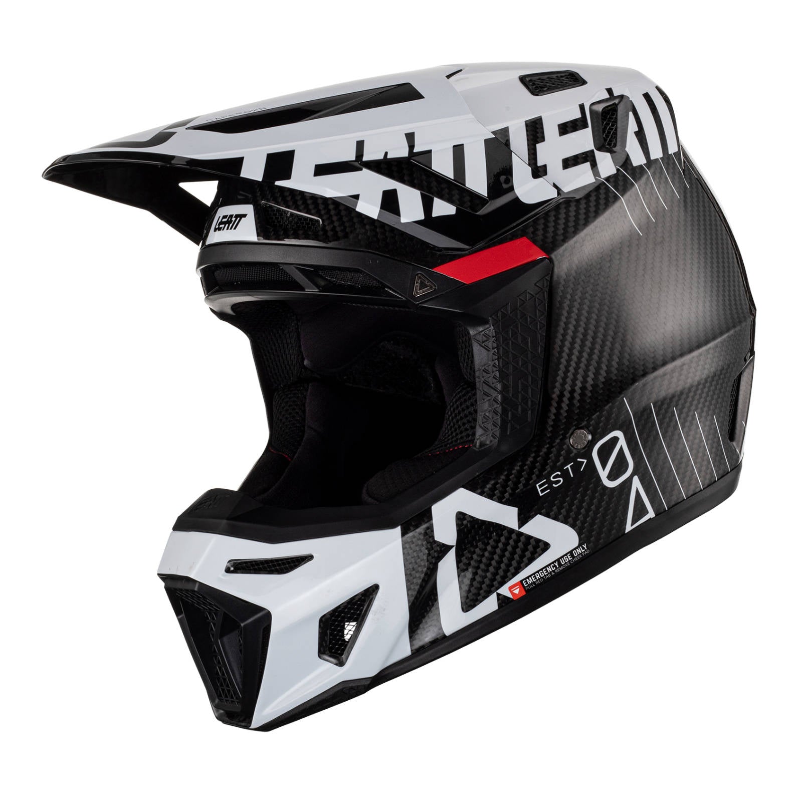 New LEATT 9.5 Helmet Kit - Carbon/ White (XL) #LE1023010204