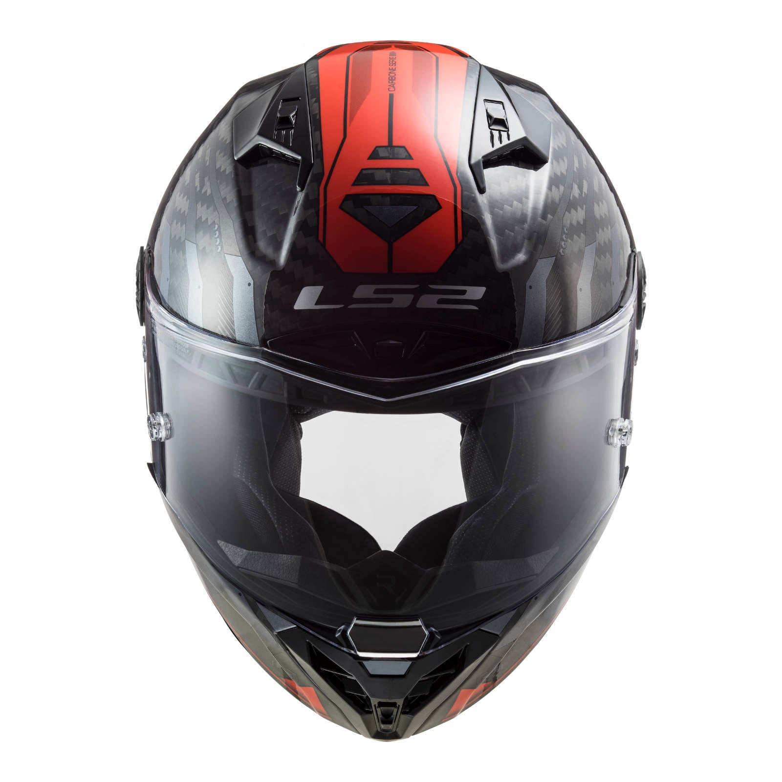 LS2 FF805 Thunder Carbon Sputnik Helmet - Gloss Metal/Red (XL) #LS2FF805METREDXL