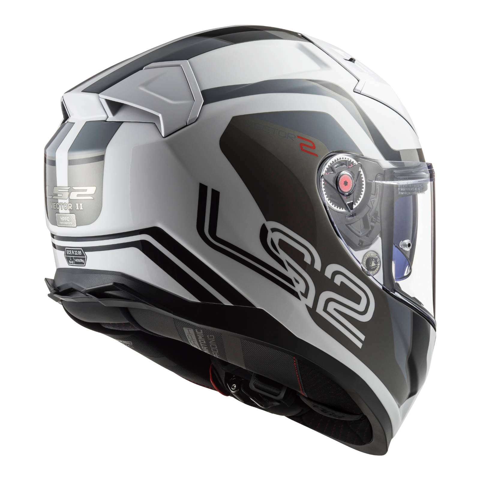 LS2 FF811 Vector II Metric Helmet - White / Titanium / Silver (3XL)