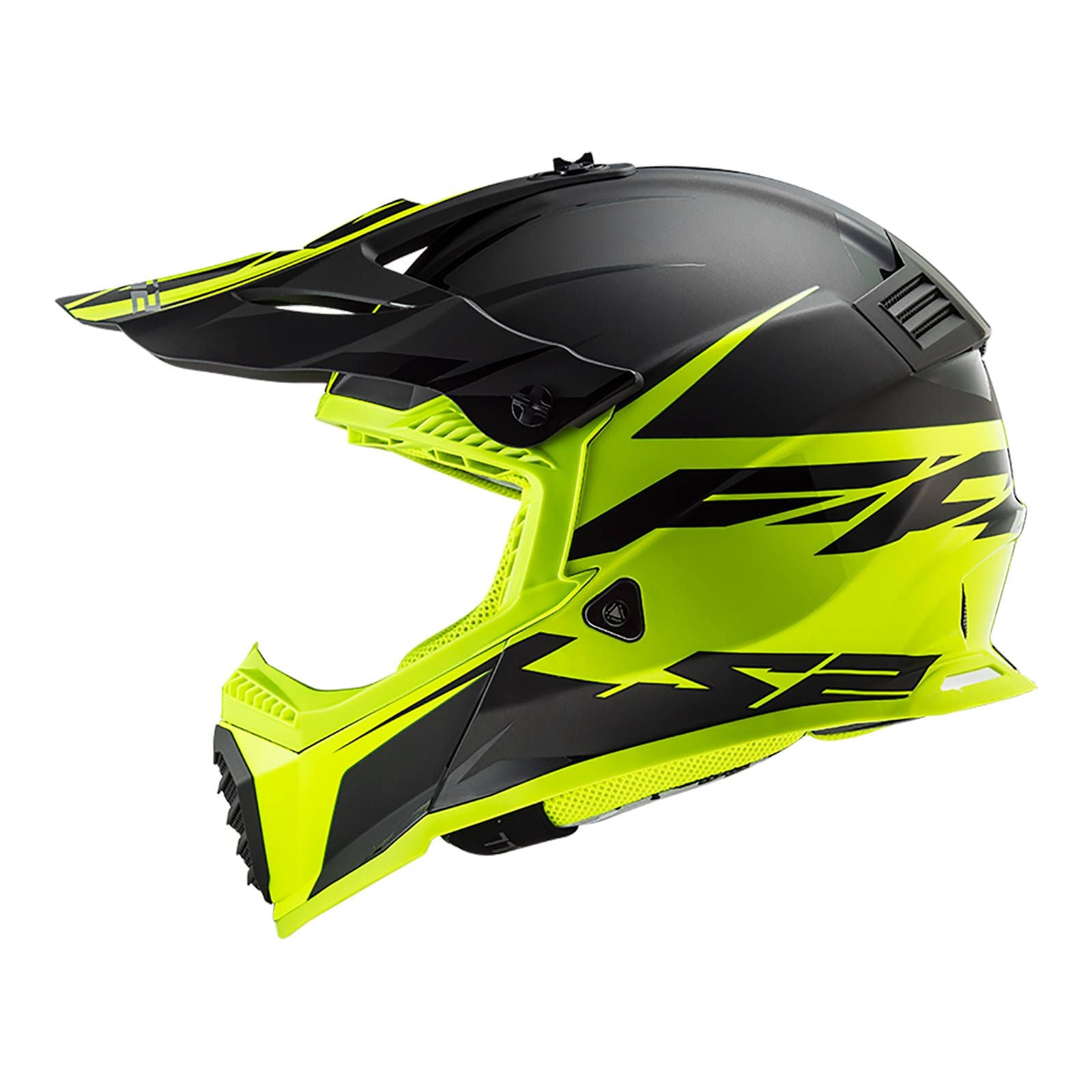 New LS2 MX437 Fast EVO Roar Helmet - Black / Hi-Vis (S) #LS2MX437ROMBYS