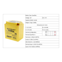 New MOTOBATT Quadflex AGM Battery #MB10U