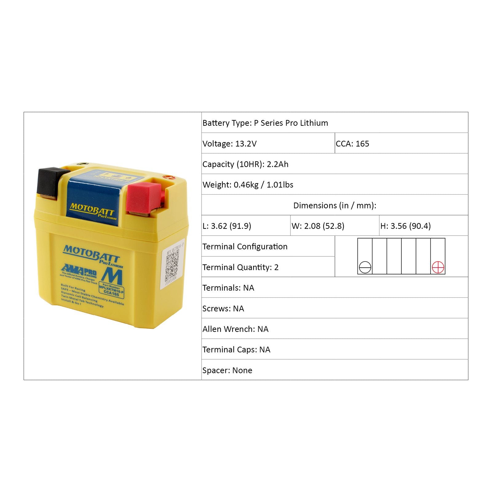 New MOTOBATT Pro Lithium Battery - MPLXKTM16-P #MBLXKTM16P