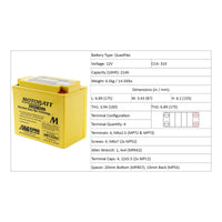 New MOTOBATT Quadflex AGM Battery #MBTX20U