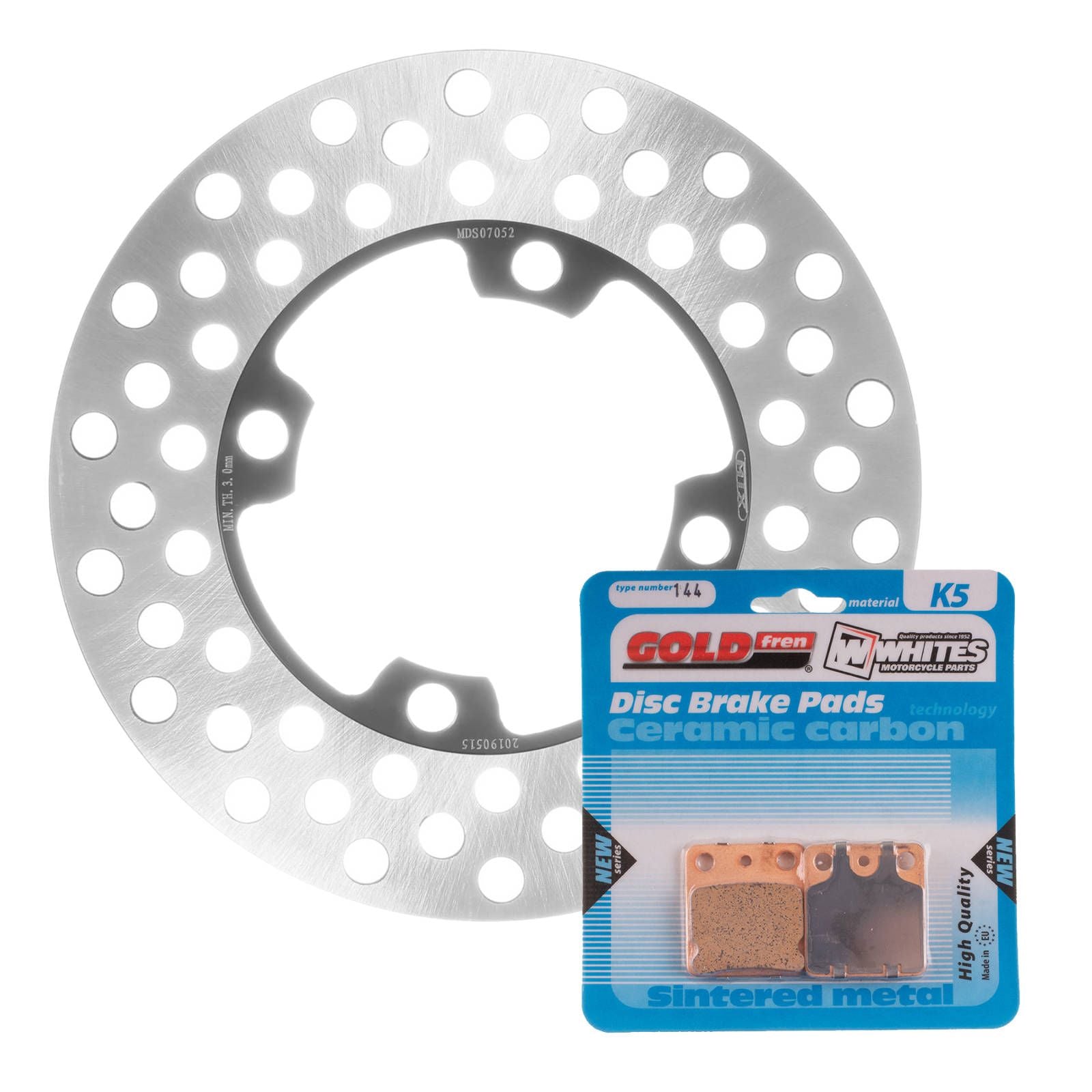 MTX Brake Disc & Pad Kit - Front For Yamaha YFM350FA Grizzly 2007-2020 MDKF07013