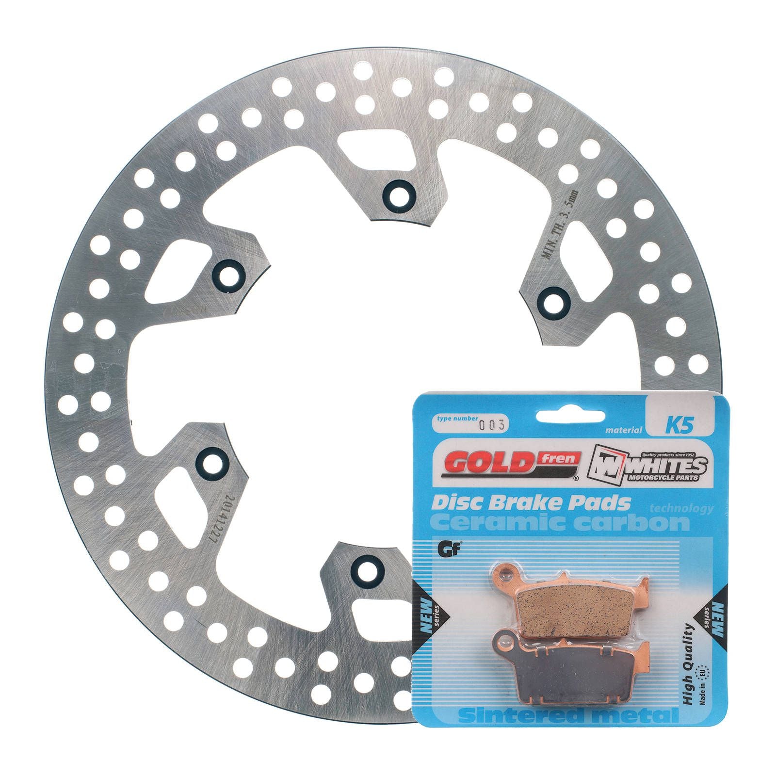 New MTX Brake Disc & Pad Kit - Rear For Yamaha YZ250 1998-2001 #MDKR07030