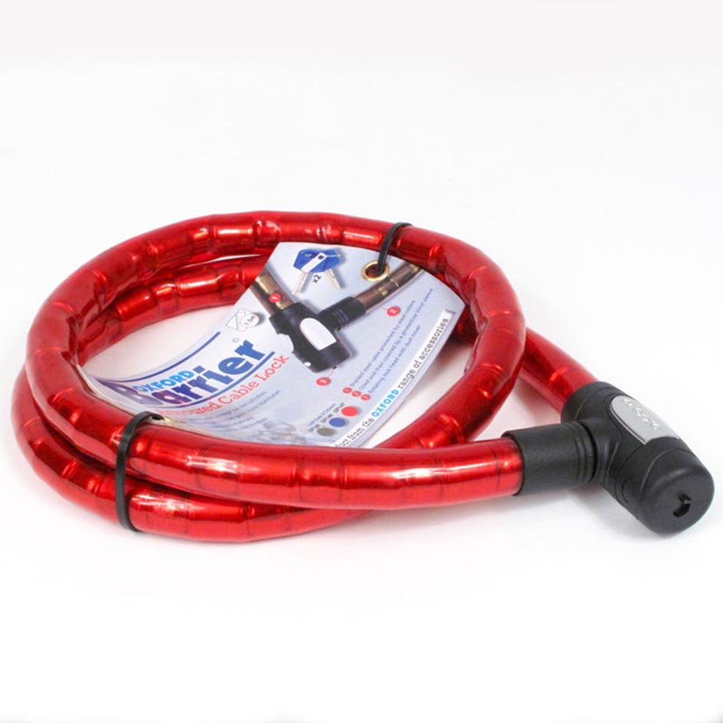 New OXFORD Cable Lock Barrier Armoured - Red #OXLK137