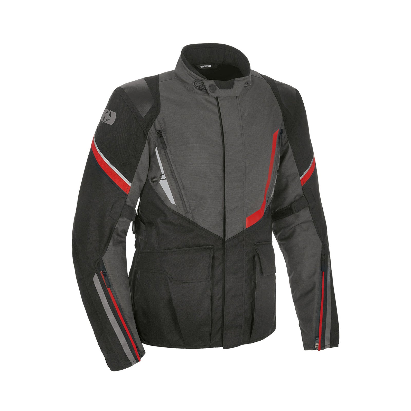 New OXFORD Montreal 4.0 Dry2Dry Jacket - Black / Grey / Red (L) #OXTM201103L