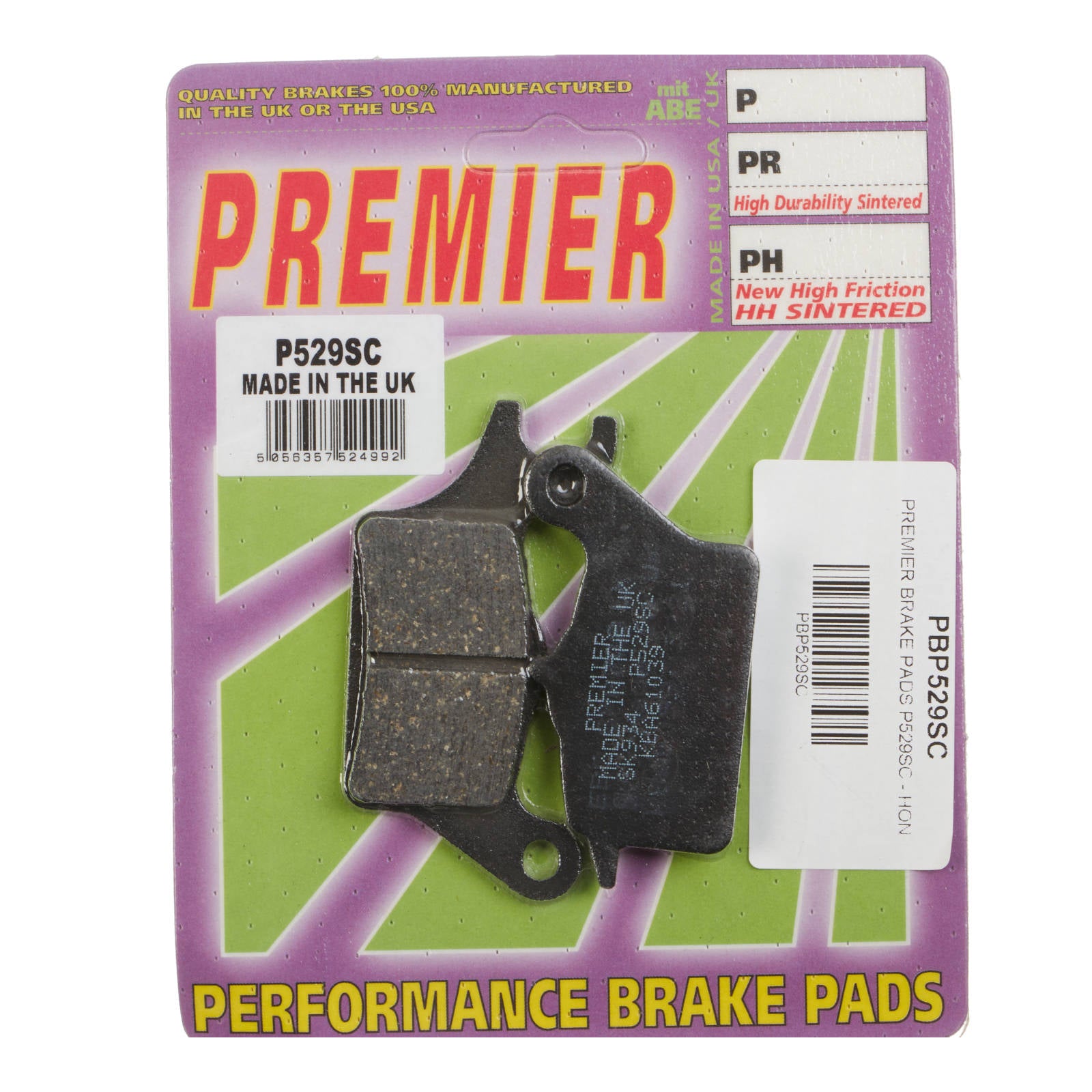 New PREMIER Brake Pads - P-Sc Organic Scooter #PBP529SC
