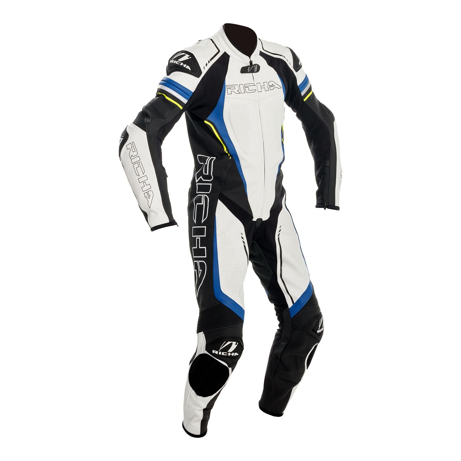 New RICHA FRANCORCHAMPS LEATHER 1PC SUIT WHT//BLU XL // EU54 // 44