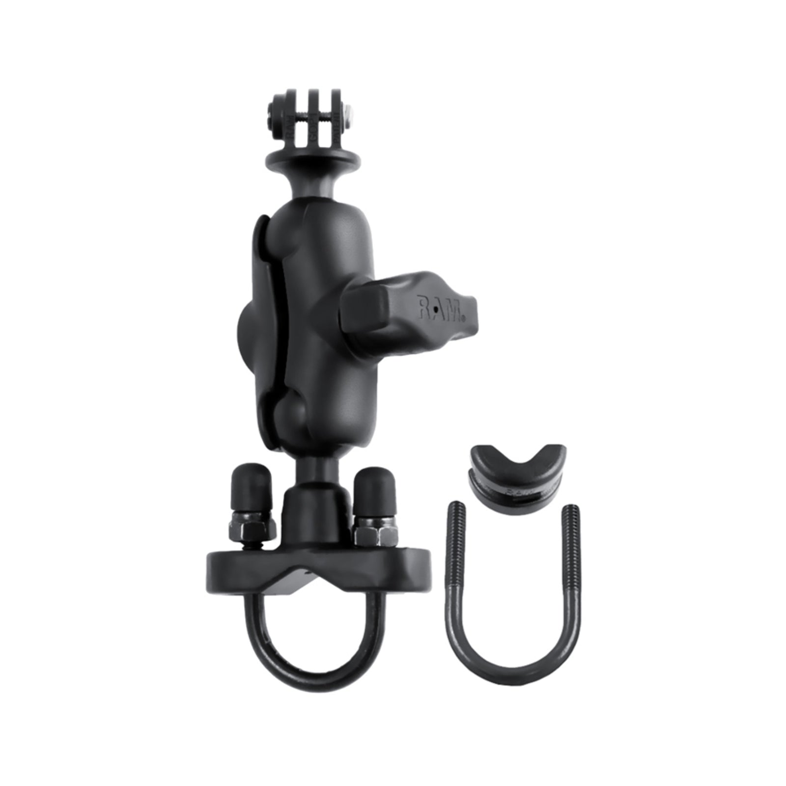 RAM MOUNTS Handlebar U-Bolt Double Ball Mount With Action Camera Adapter
