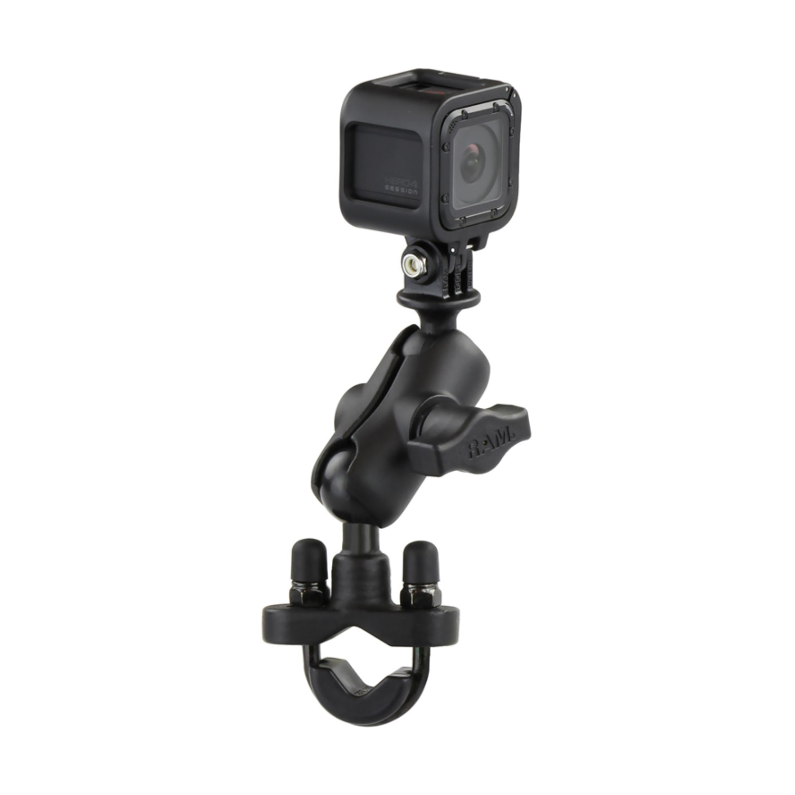 RAM MOUNTS Handlebar U-Bolt Double Ball Mount With Action Camera Adapter