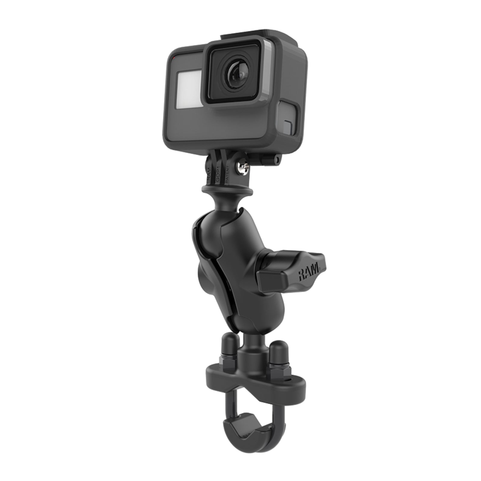 RAM MOUNTS Handlebar U-Bolt Double Ball Mount With Action Camera Adapter