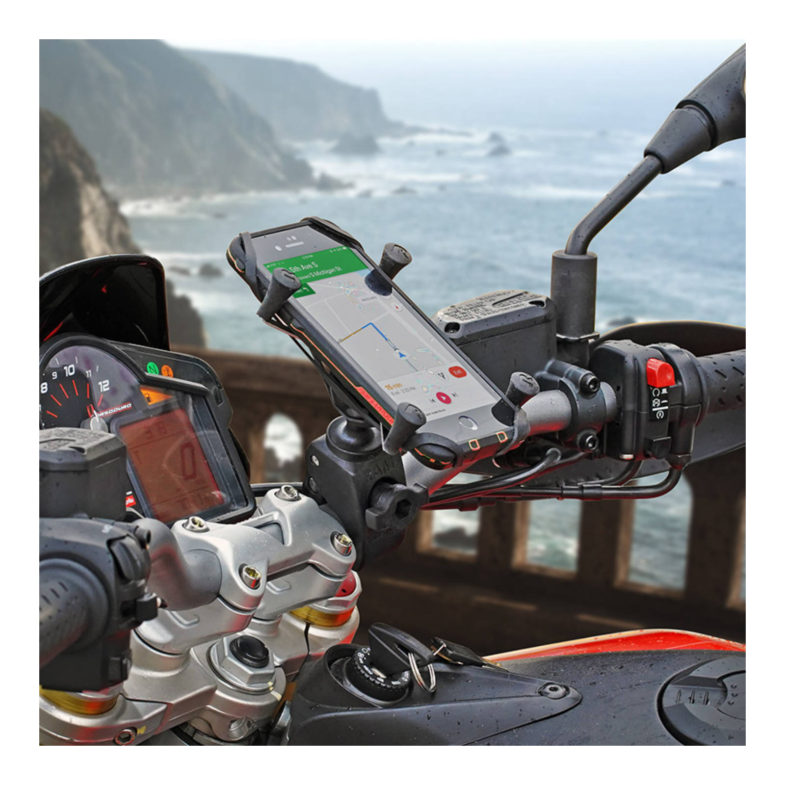 RAM MOUNTS X-Grip Large Phone Mount With Snap-Link Tough-Claw #RAMHOLUN10400U