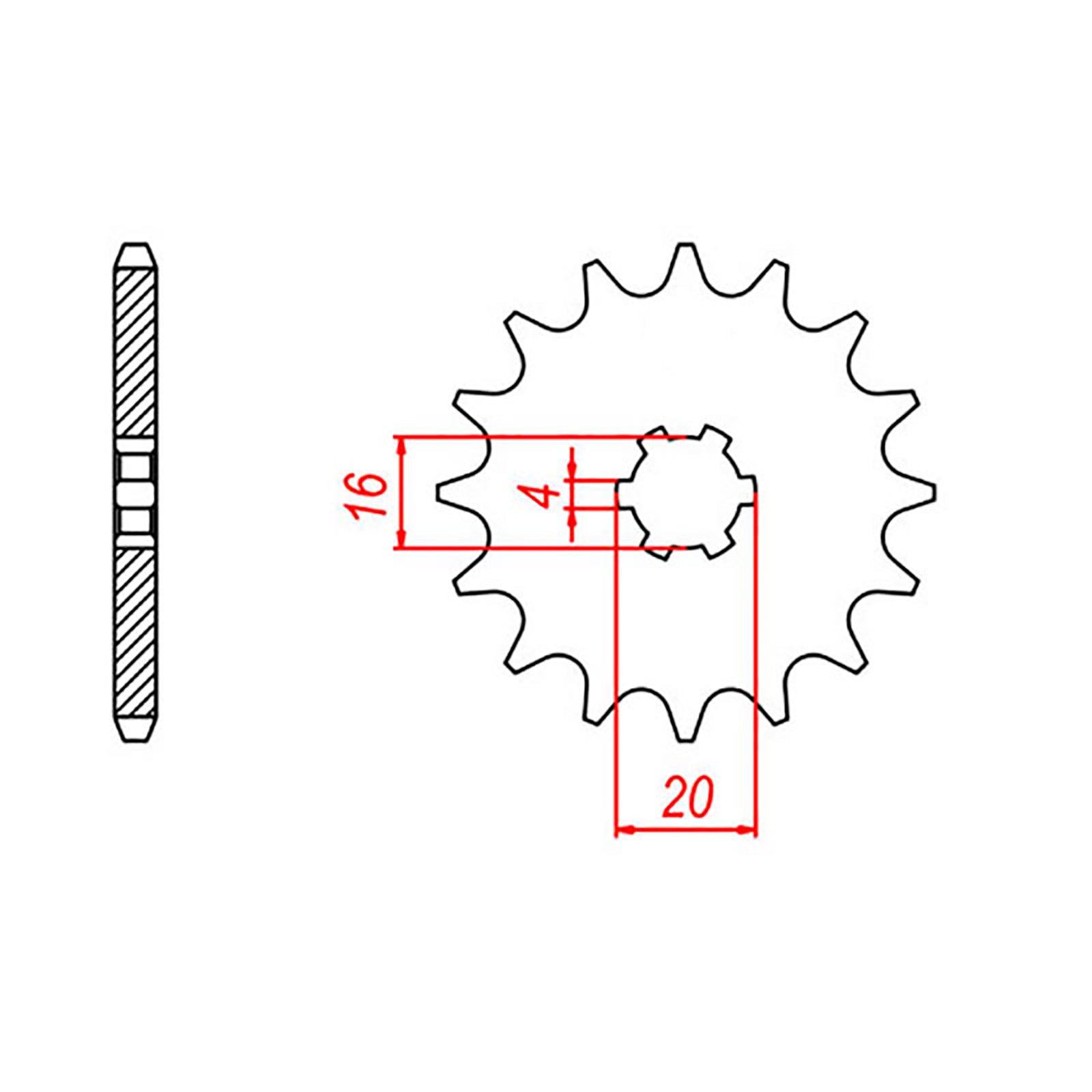New MTX 416 Steel Sprocket - Front #428 (14T) #SPF41614
