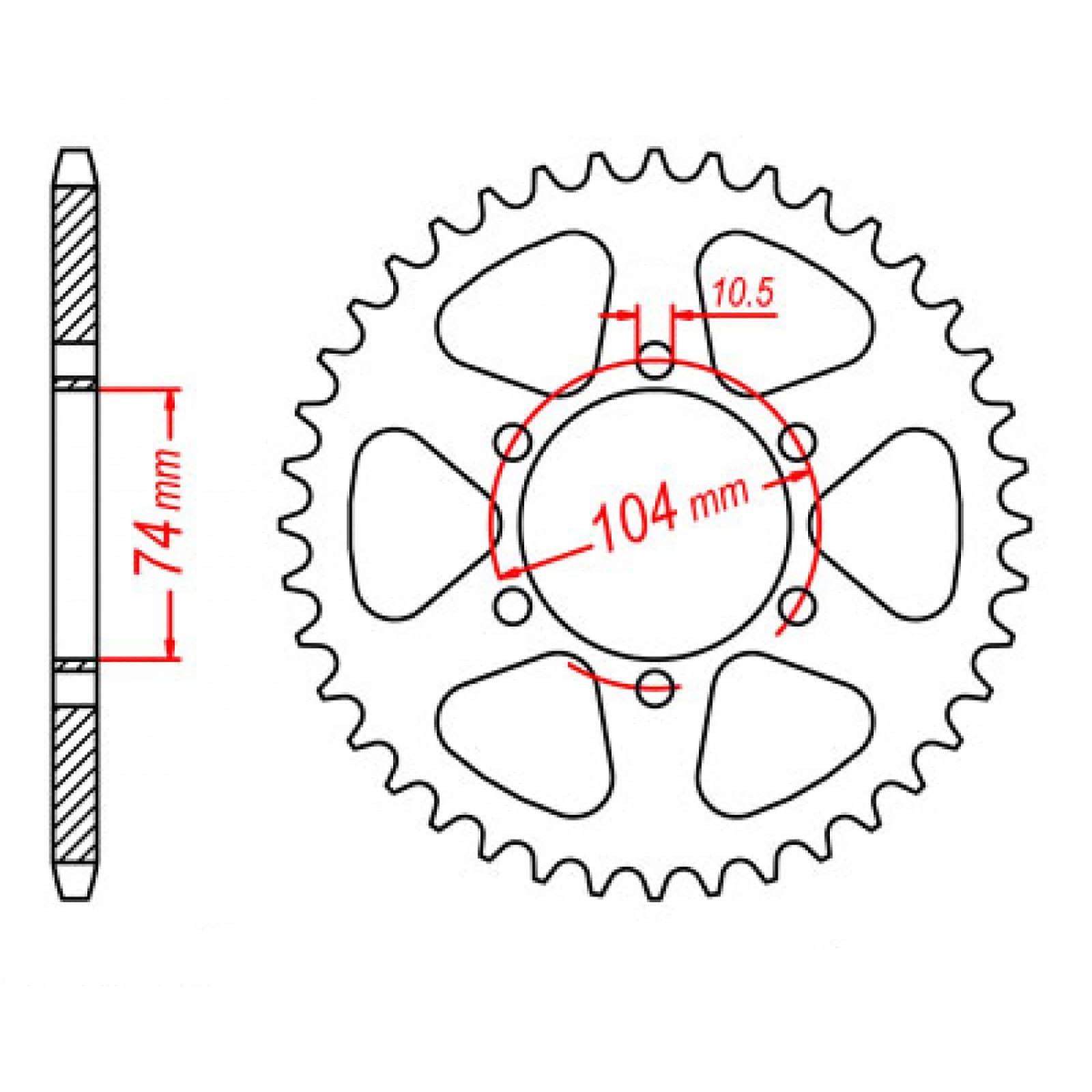 New MTX 481 Steel Sprocket - Rear #530 (43T) #SPR48143