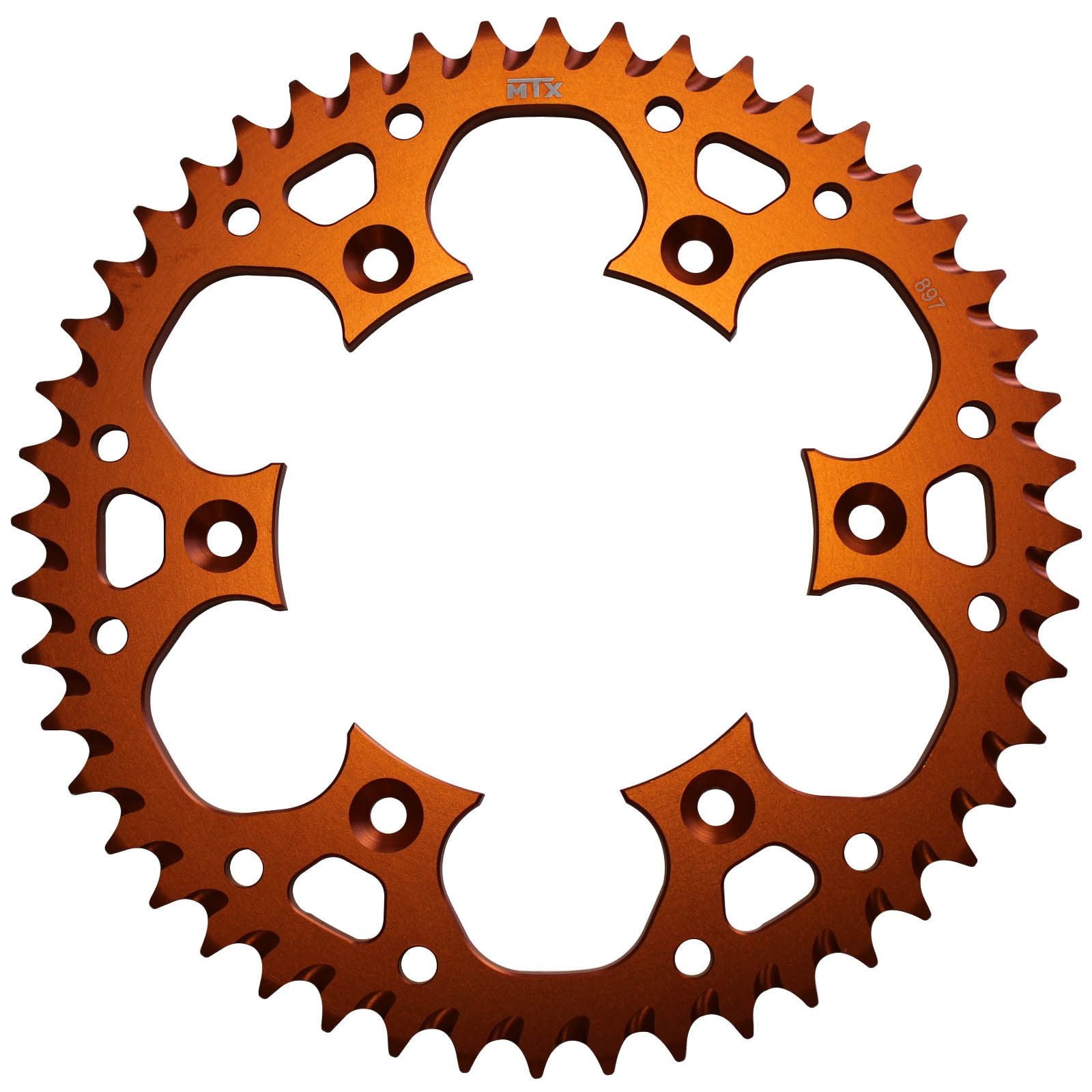 New MTX 897 Zero Aluminium Rear Sprocket #520 - Orange (48T) #SPR89948ZORG