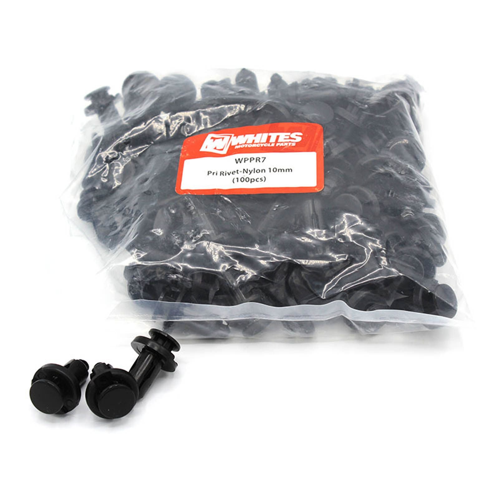 New WHITES Nylon Pry Rivets - 10mm (100 Pack) #WPPR7