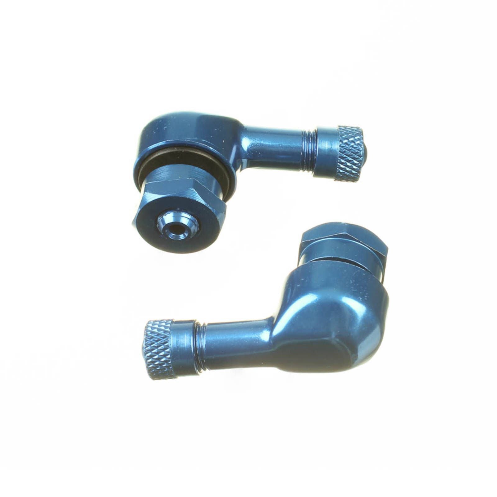 New WHITES Motorcycle 90 Degree Alloy Valve 8.3mm - Blue (Pair) #WPV908BL