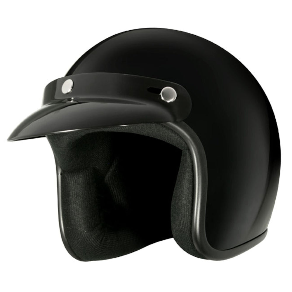 M2R 225 Classic Open Face Jet Style Helmet - F/BLK PEAK - 2XL #1001798