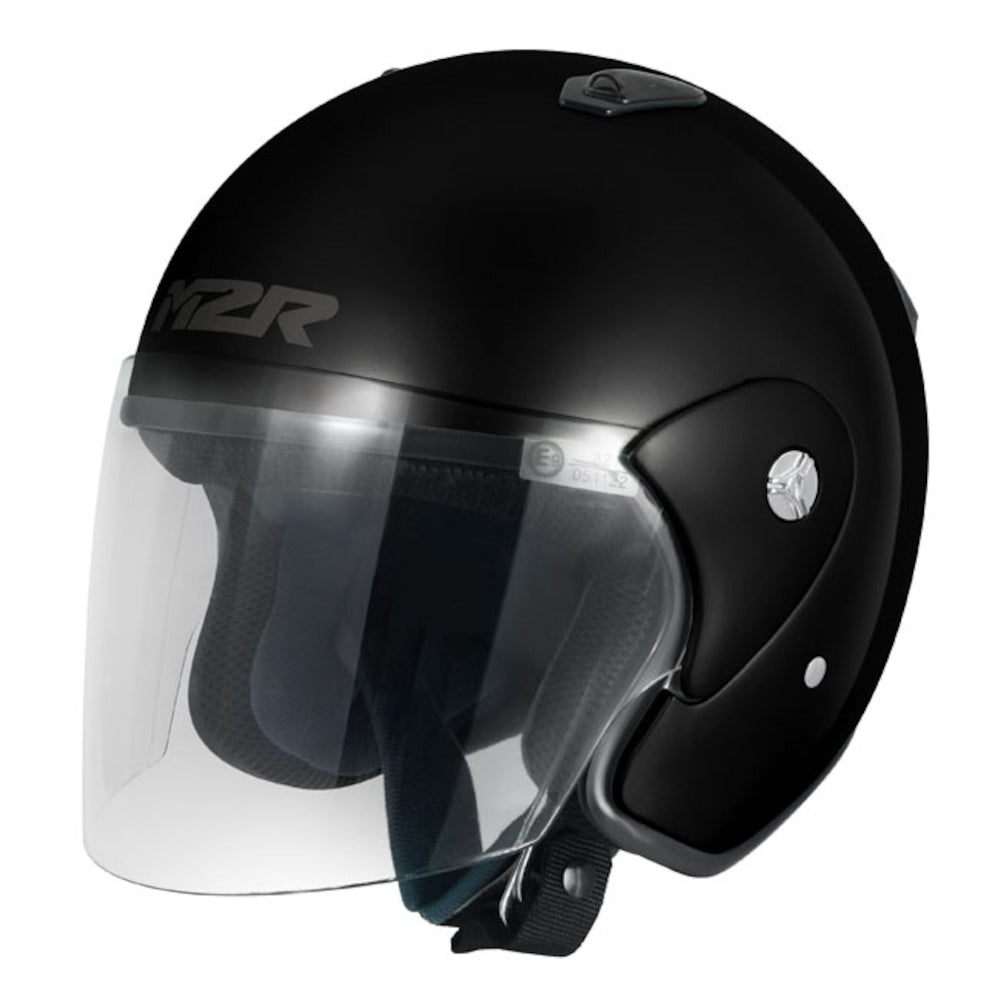 M2R 290 Lightweight Open Face Helmet Clear Visor - Black - M #1116286