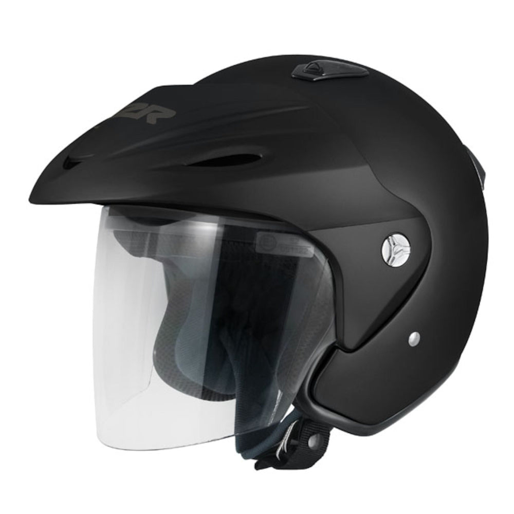 M2R 290 Lightweight Open Face Helmet Clear Visor - Semi Flat Black - S #1116291