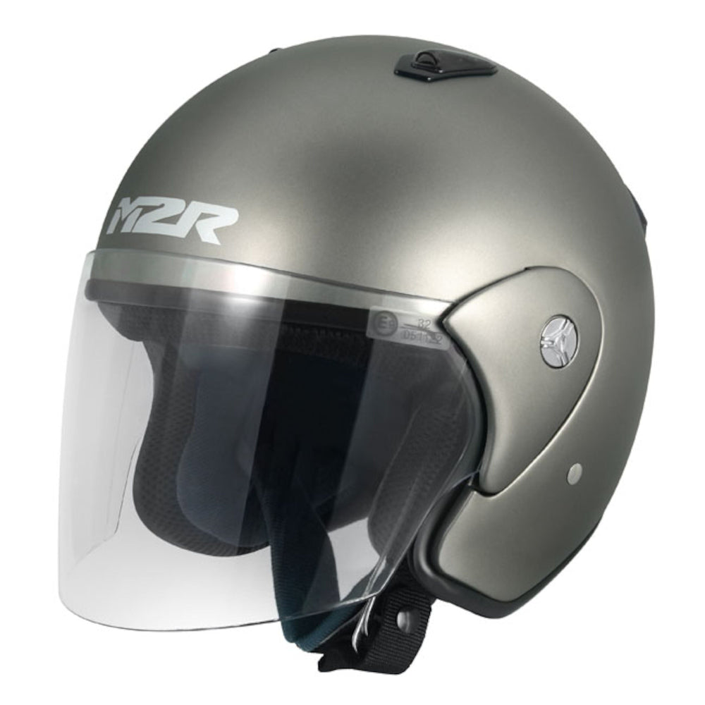 M2R 290 Lightweight Open Face Helmet Clear Visor - Titanium - XS #1116296
