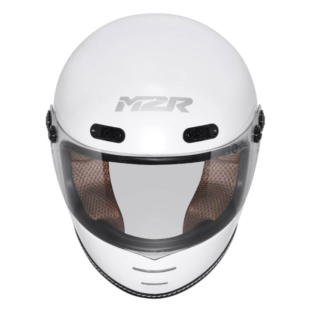 M2R Bolster F-9 Full Face Motorcycle Helmet - Off White - XL #1118715