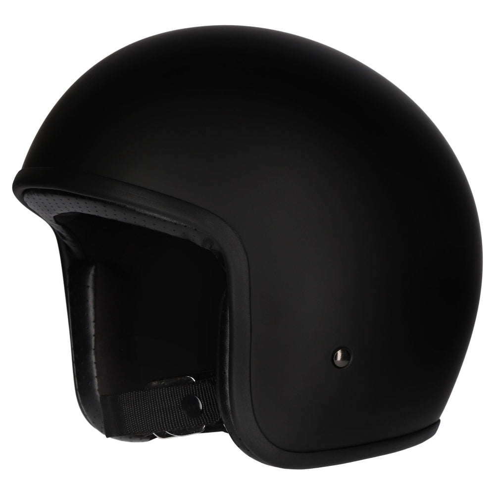 M2R Prime Open Face Motorcycle Helmet Low Slung Fit - Matt Black - S #1126341