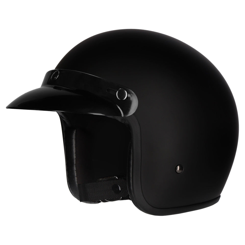 M2R Prime Open Face Motorcycle Helmet - Matt Black Studs - M #1126348