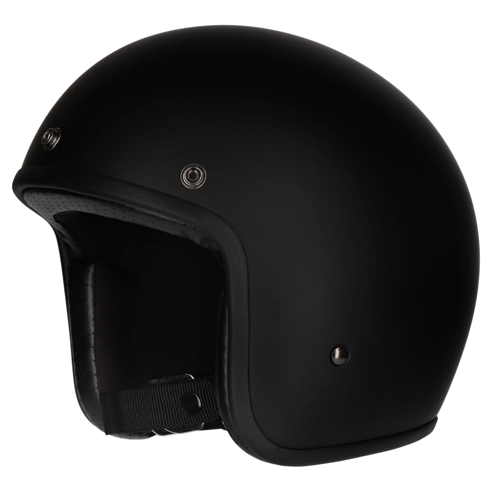 M2R Prime Open Face Motorcycle Helmet - Matt Black Studs - M #1126348