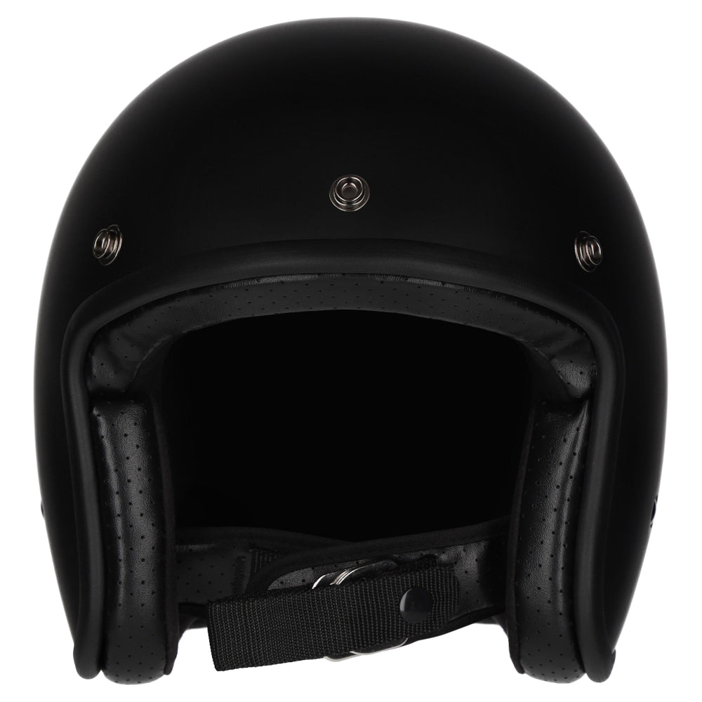 M2R Prime Open Face Motorcycle Helmet - Matt Black Studs - M #1126348