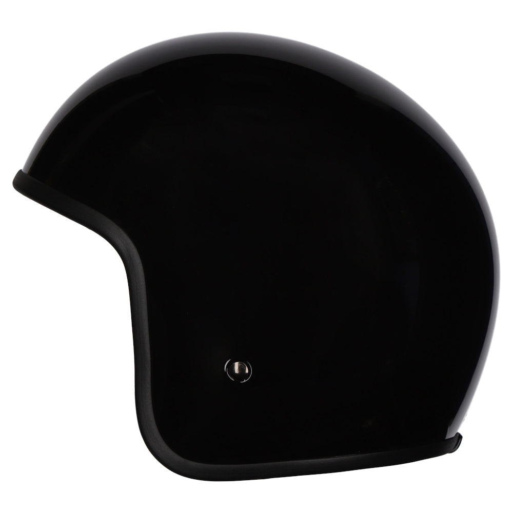 M2R Prime Open Face Motorcycle Helmet Retro Low Slung Fit - Black - XS #1126352