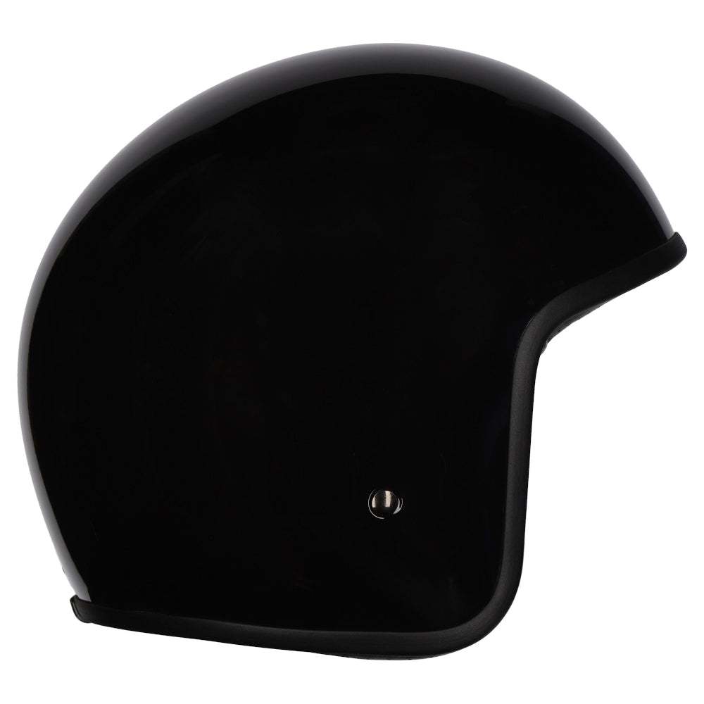 M2R Prime Open Face Motorcycle Helmet Retro Low Slung Fit - Black - XS #1126352