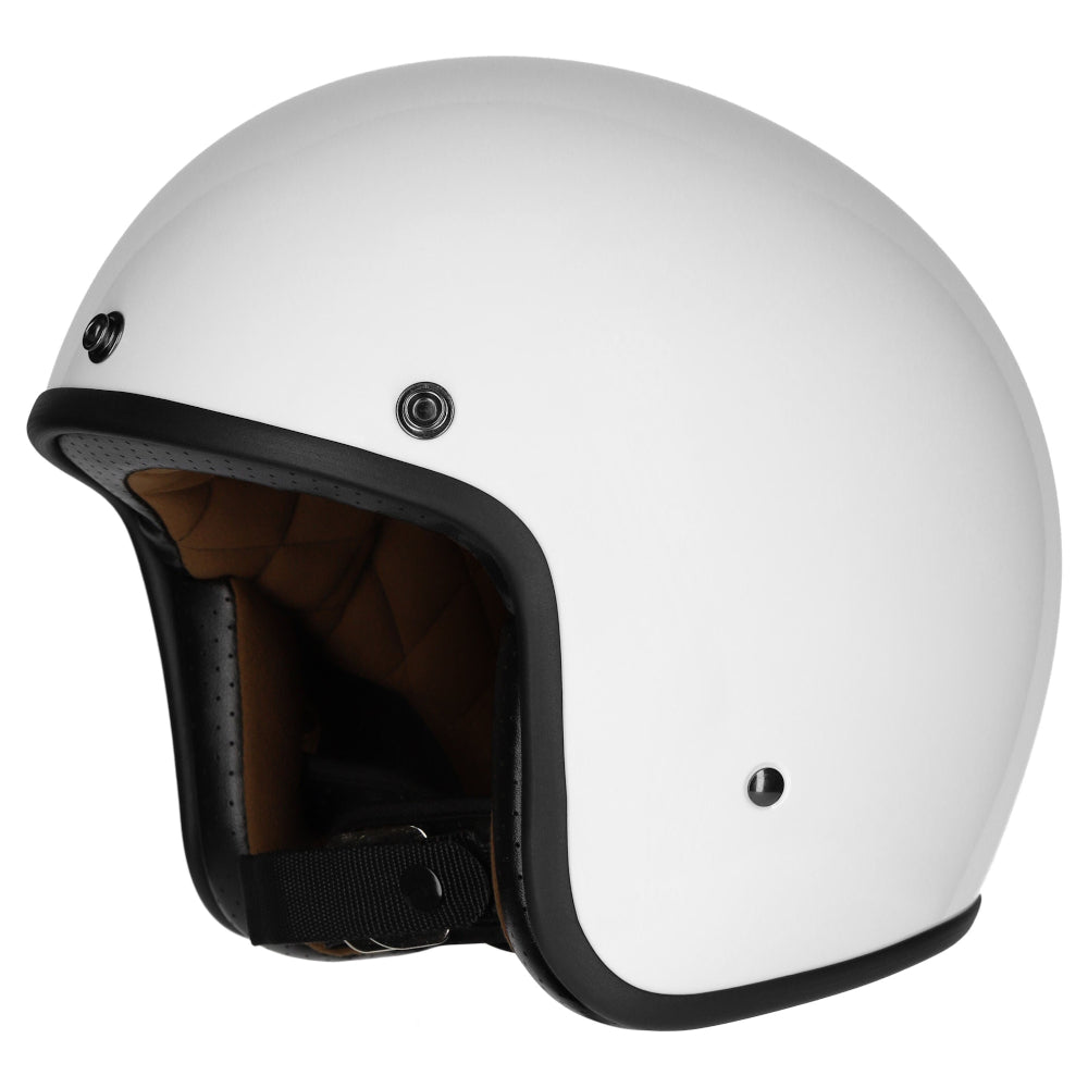 M2R Prime Open Face Motorcycle Helmet Low Slung Fit - White Studs - XL #1126362