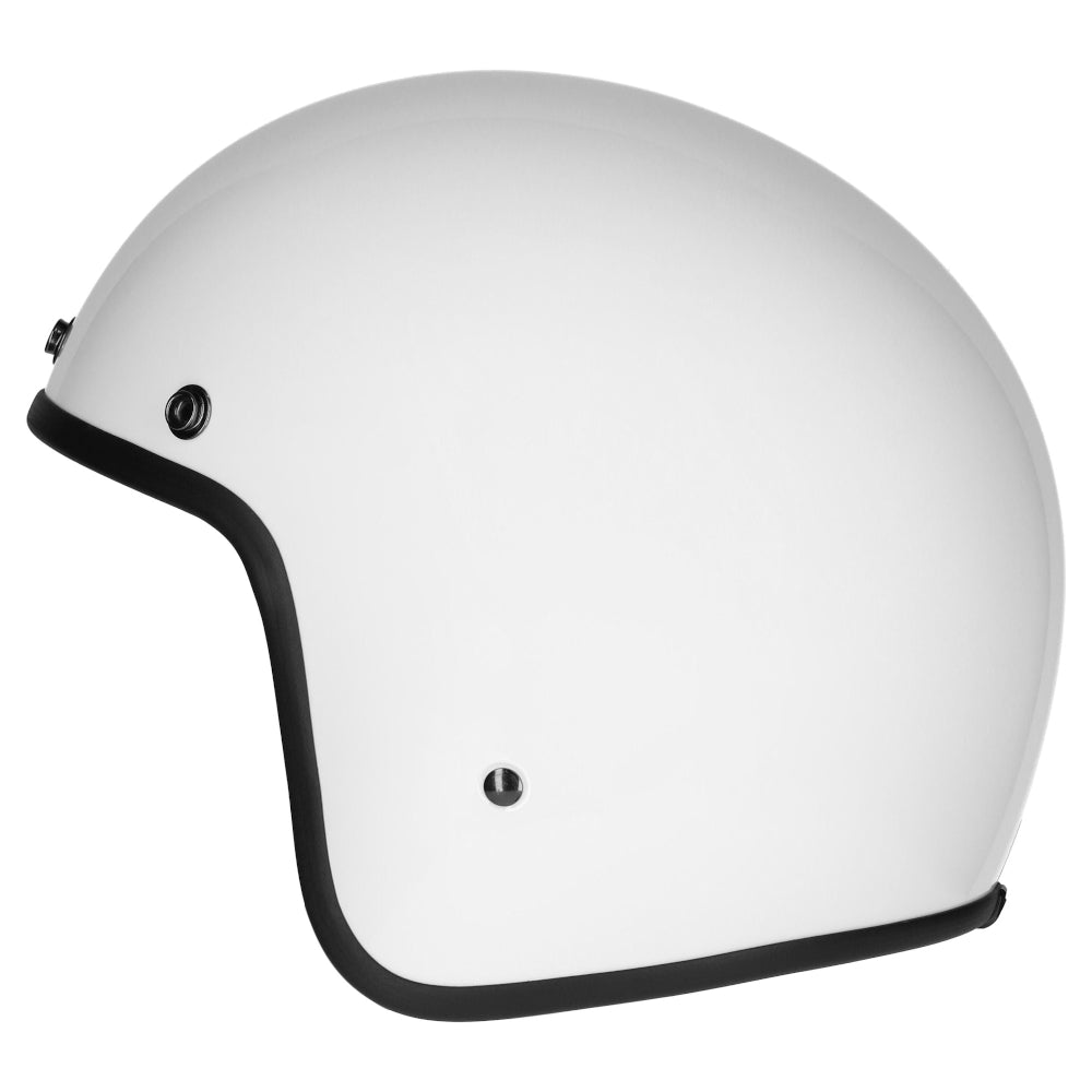 M2R Prime Open Face Motorcycle Helmet Low Slung Fit - White Studs - XL #1126362