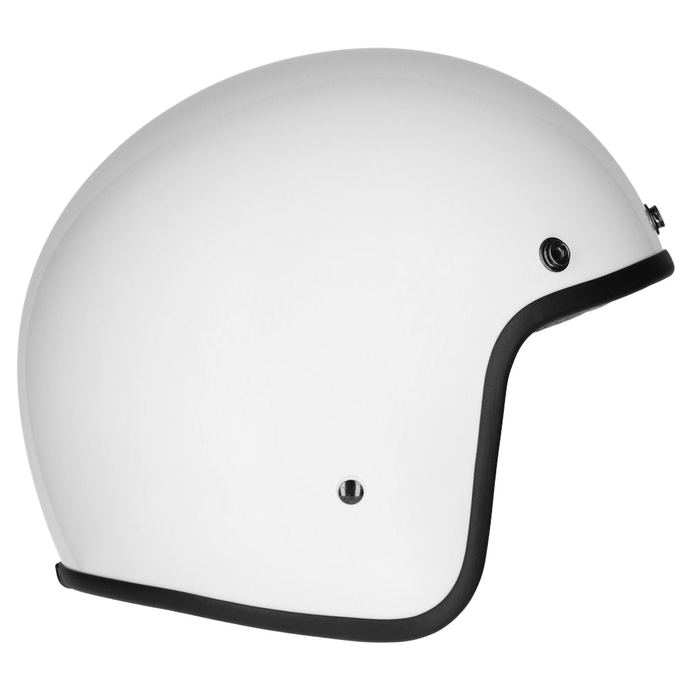 M2R Prime Open Face Motorcycle Helmet Low Slung Fit - White Studs - XL #1126362
