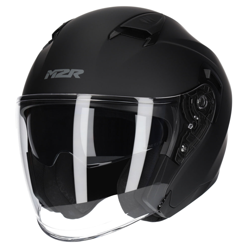 M2R Orbit ECE22.06 Certified Open Face Helmet - Matt Black - XL #1126730