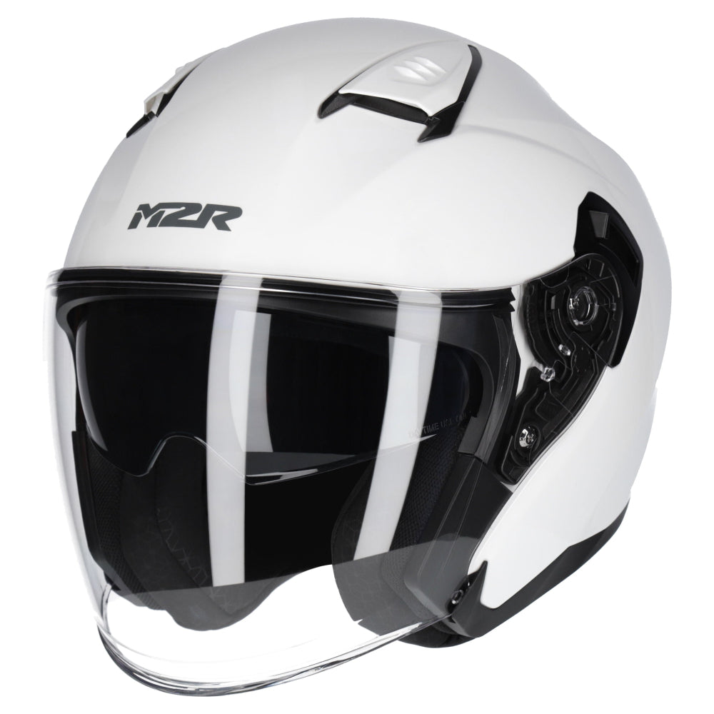 M2R Orbit ECE22.06 Certified Open Face Helmet - White - XS #1126732