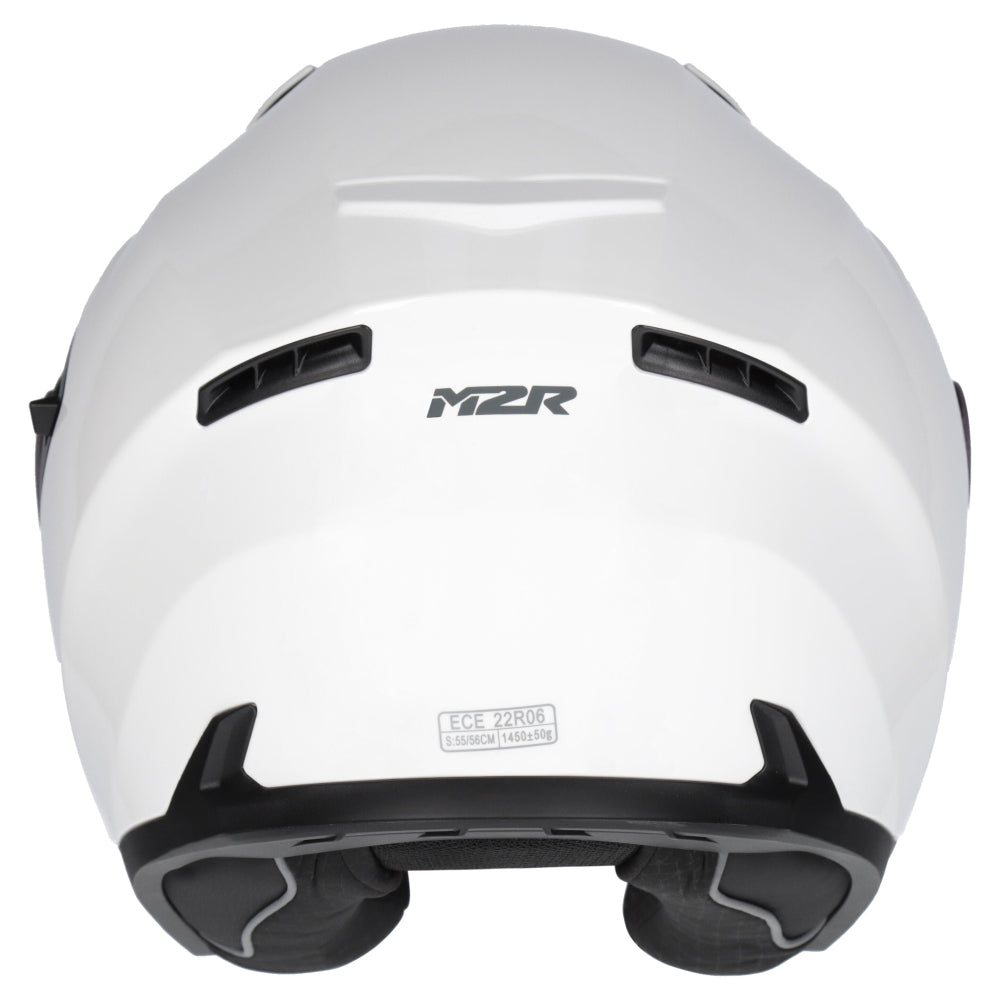 M2R Orbit ECE22.06 Certified Open Face Helmet - White - XS #1126732