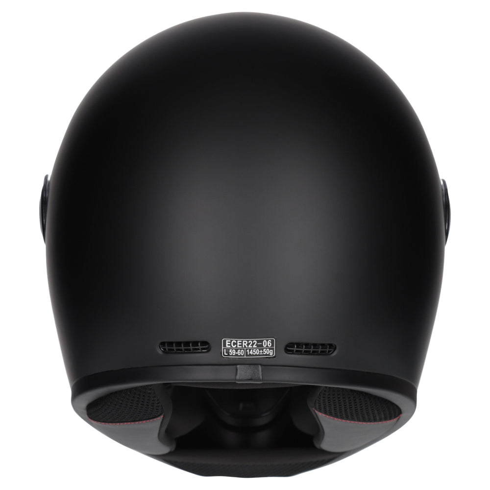 M2R Fugitive Retro ECE 22.06 Full Face Helmet - Matt Black - M #1127620
