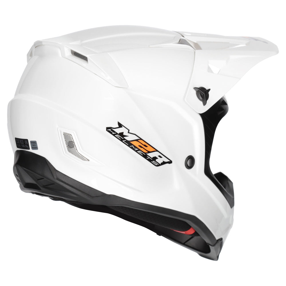 M2R X4 Evo Lightweight ECE 22.06 Certified MX Helmet - White - XS #1128215