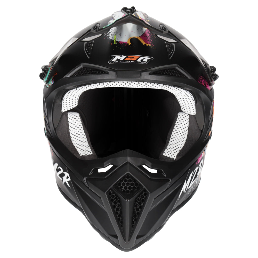 M2R X2.1 Youth ECE 22.06 Lightweight MX Helmet - GRAFFITI PC-1 - YM #1129305