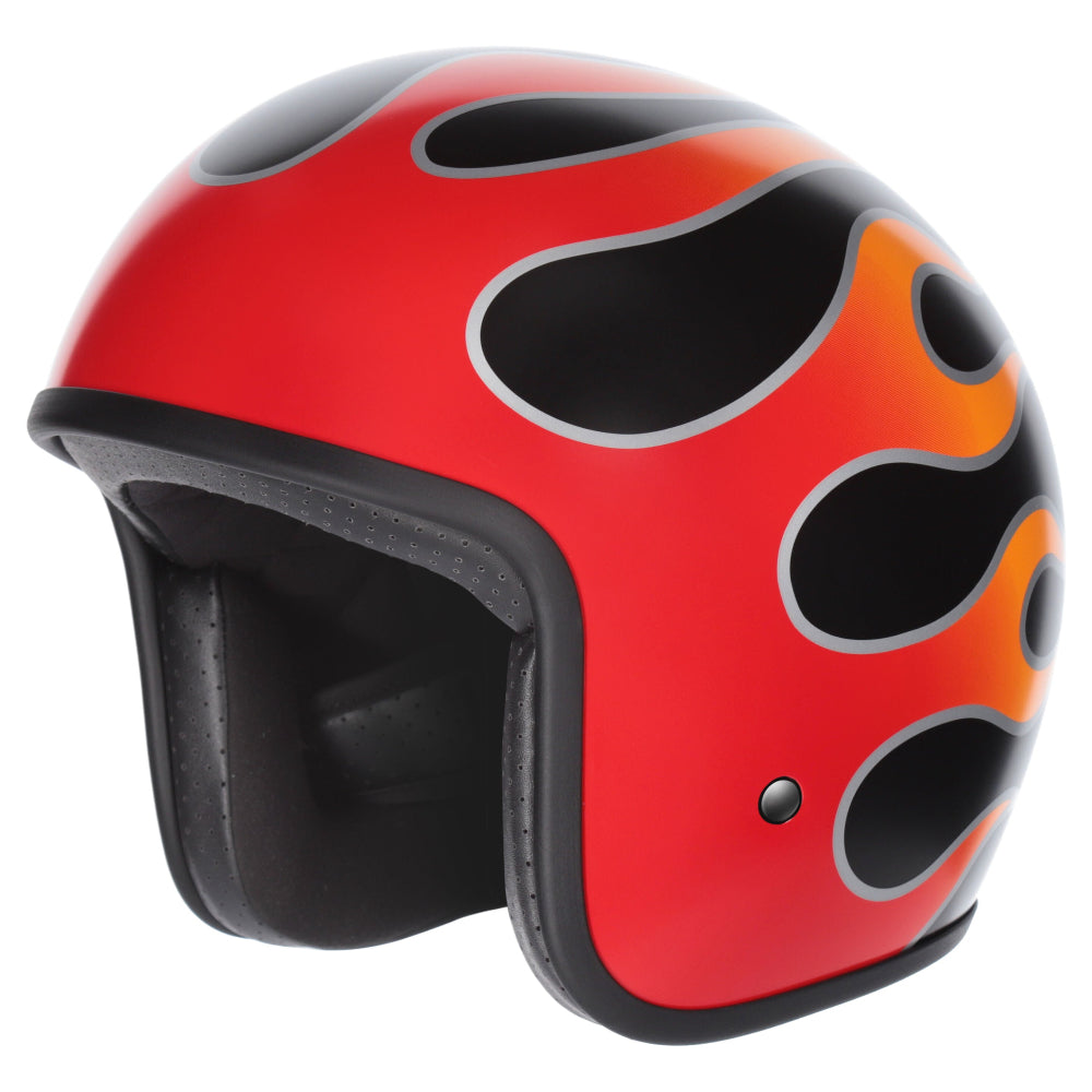 M2R Prime Open Face Motorcycle Helmet Low Slung Fit - Flamed PC -1 - XL #1129366