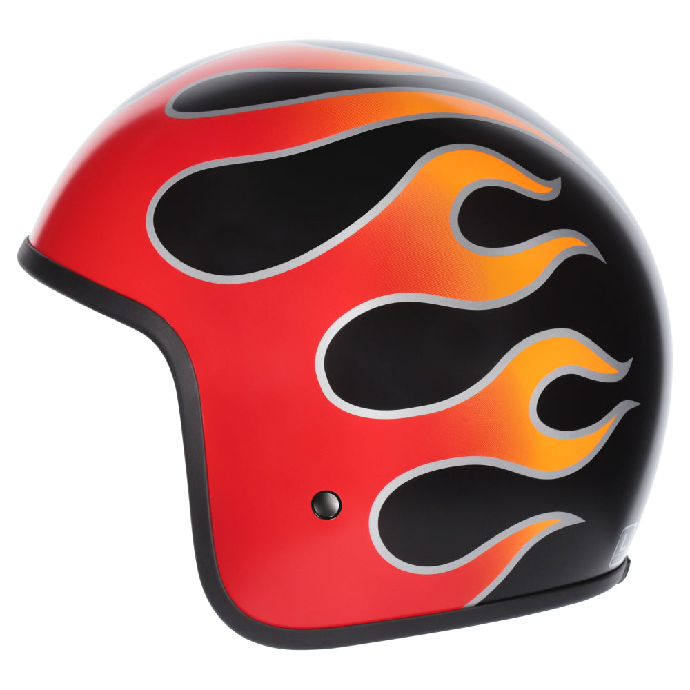 M2R Prime Open Face Motorcycle Helmet Low Slung Fit - Flamed PC -1 - XL #1129366