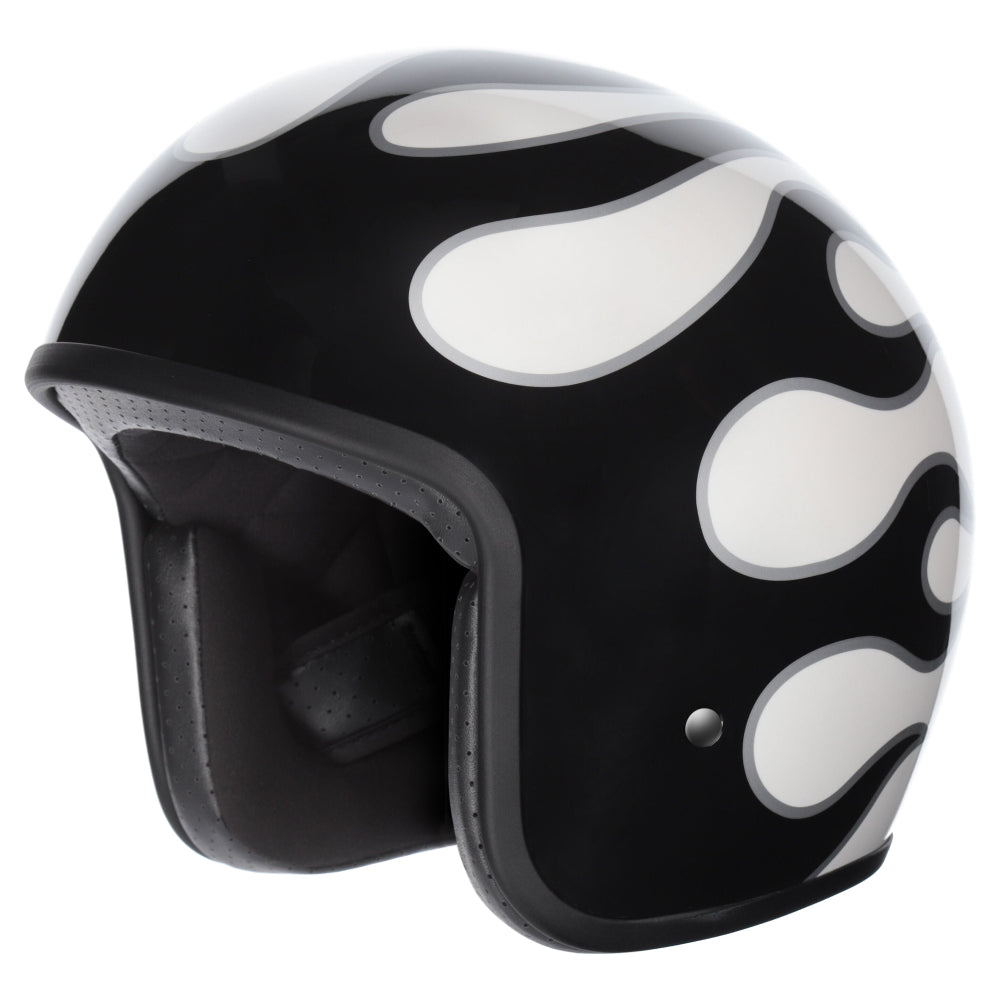 M2R Prime Open Face Motorcycle Helmet Low Slung Fit - Flamed PC -6 - S #1129375